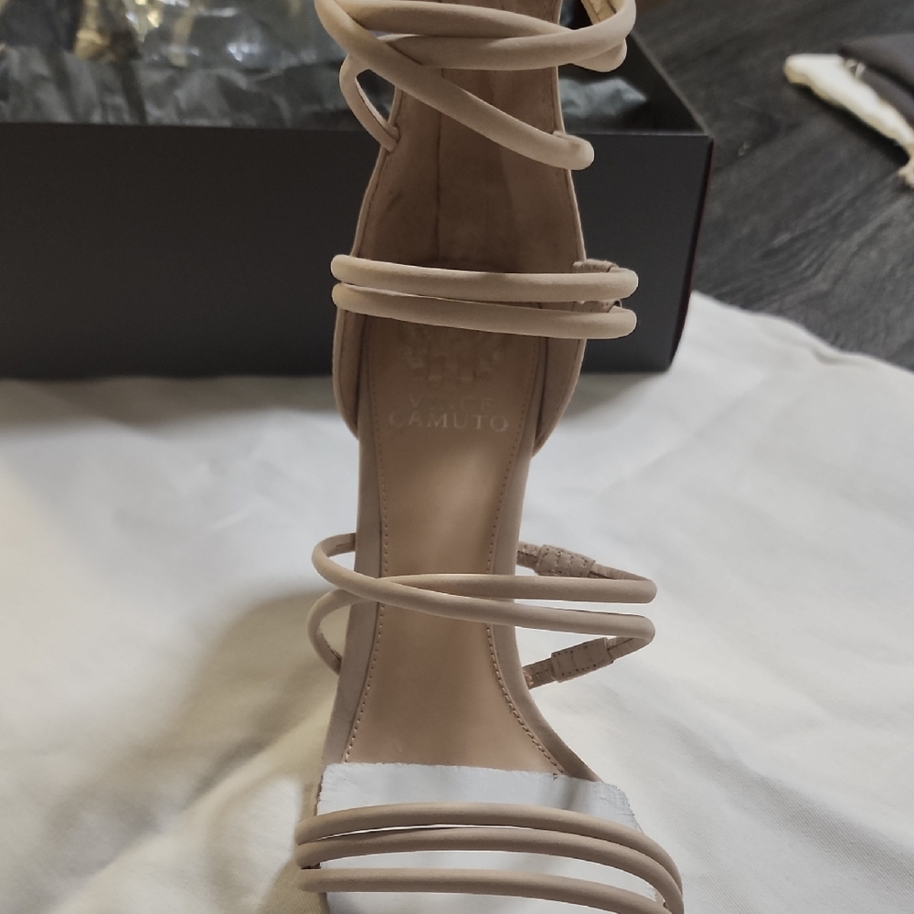 Vince Camuto Tan Strappy Heels